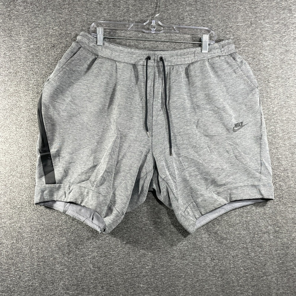 Nike Tech Fleece Men's Gray Athletic Shorts XL Zip Pocket Drawstring 805160-091
